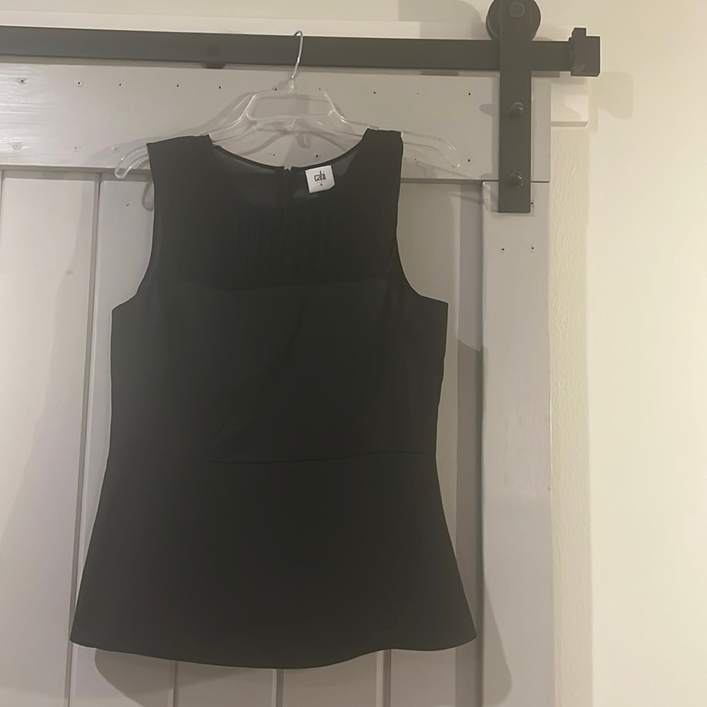 CAbi black pleather tank size 6